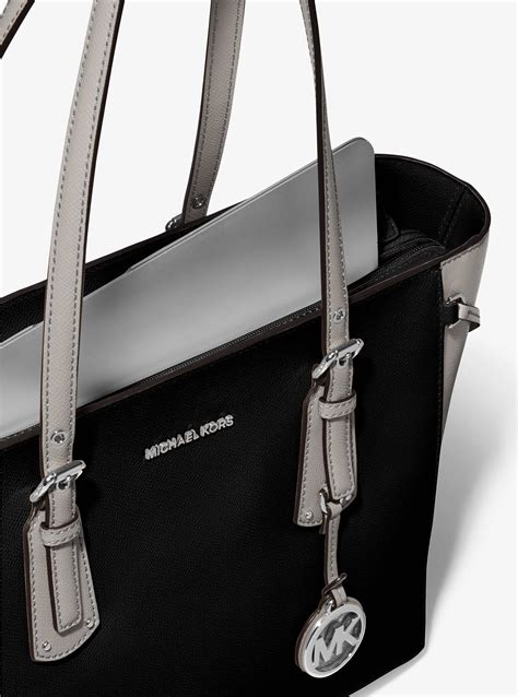 michael kors voyager medium crossgrain leather tote bag|michael kors saffiano tote bag.